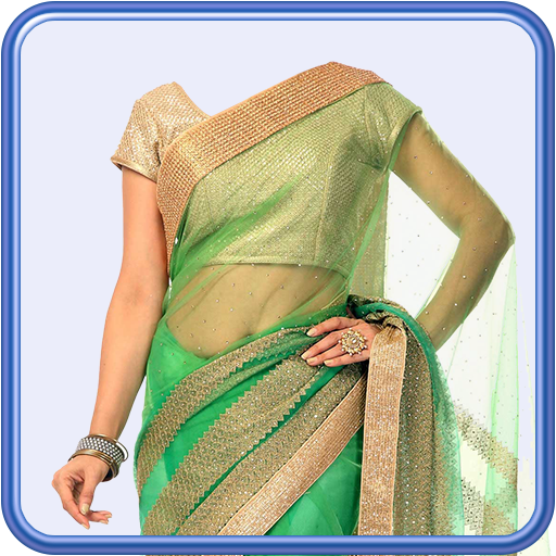 Women Transparent Saree Photo Suit icon