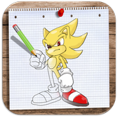 How to Draw and Colour Sonic icon