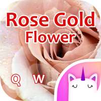 Tema del teclado Rose Gold Flower Emoji y GIF