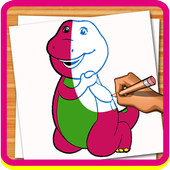 How To draw Barney characters icon