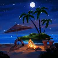 Tropical Beach at Night Live Wallpaper