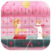 Pink girl cat keyboard icon