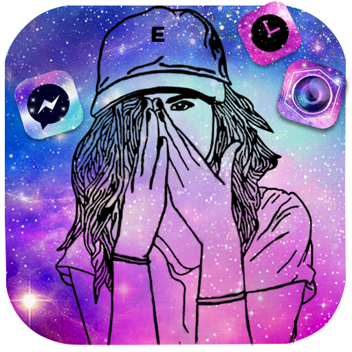 Galaxy, Sad, Girl Themes &amp; Wallpapers icon