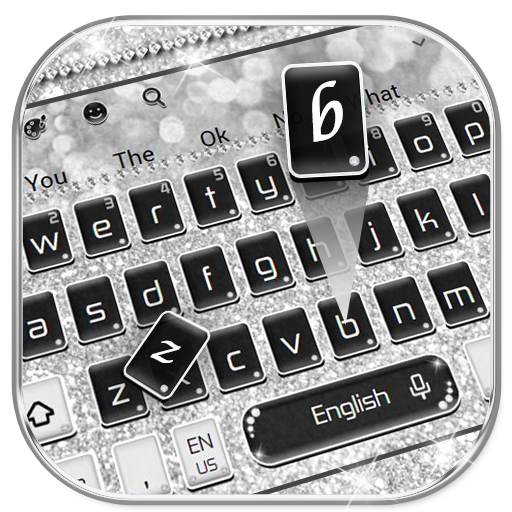 Silver Glitter Bowknot Keyboard Theme icon