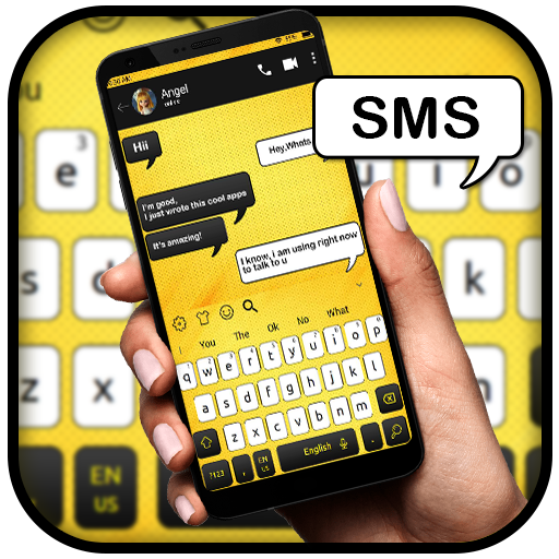SMS Yellow White Keyboard Theme icon