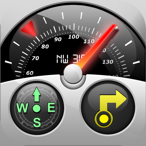 Speedometer GPS Tracker   HUD ,Compass icon