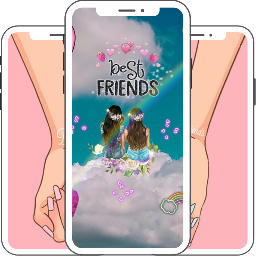 bff wallpaper for two phones icon