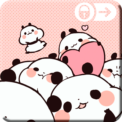 Kawaii Little Panda Bunny Cute Wallpaper Lock icon