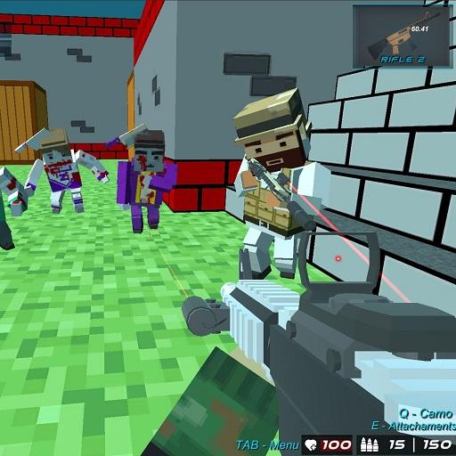 Shooting Zombie Blocky Gun Warfare icon