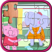 pepa and pink pig Jigsaw puzzle icon