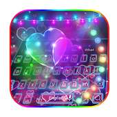 Tastiera di Neon Hearts Purple on 9Apps