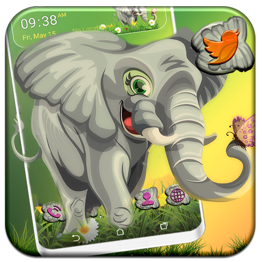 Cute Elephant Painting Theme icon