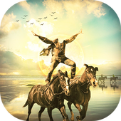 ikon Horse With Man Photo Suit