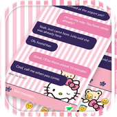 Cute Pink Kitty Message SMS Theme 2018 أيقونة