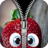 funny fake zipper lock icon