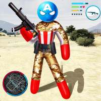 Army Capitaine american Stickman Rope Hero OffRoad