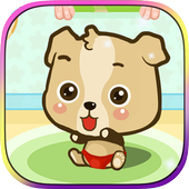 Cute bear caring icon