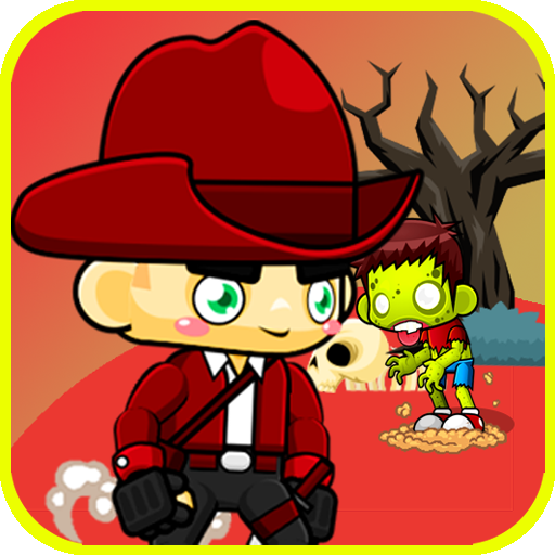 cowboy runner vs zombie shotting game icon