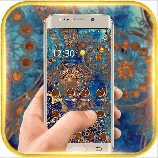 Golden theme flowers icon