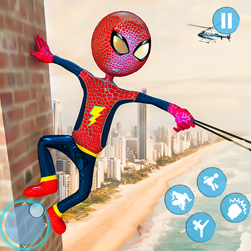 Flying Rope Hero Stickman Game - Grand Crime City icon