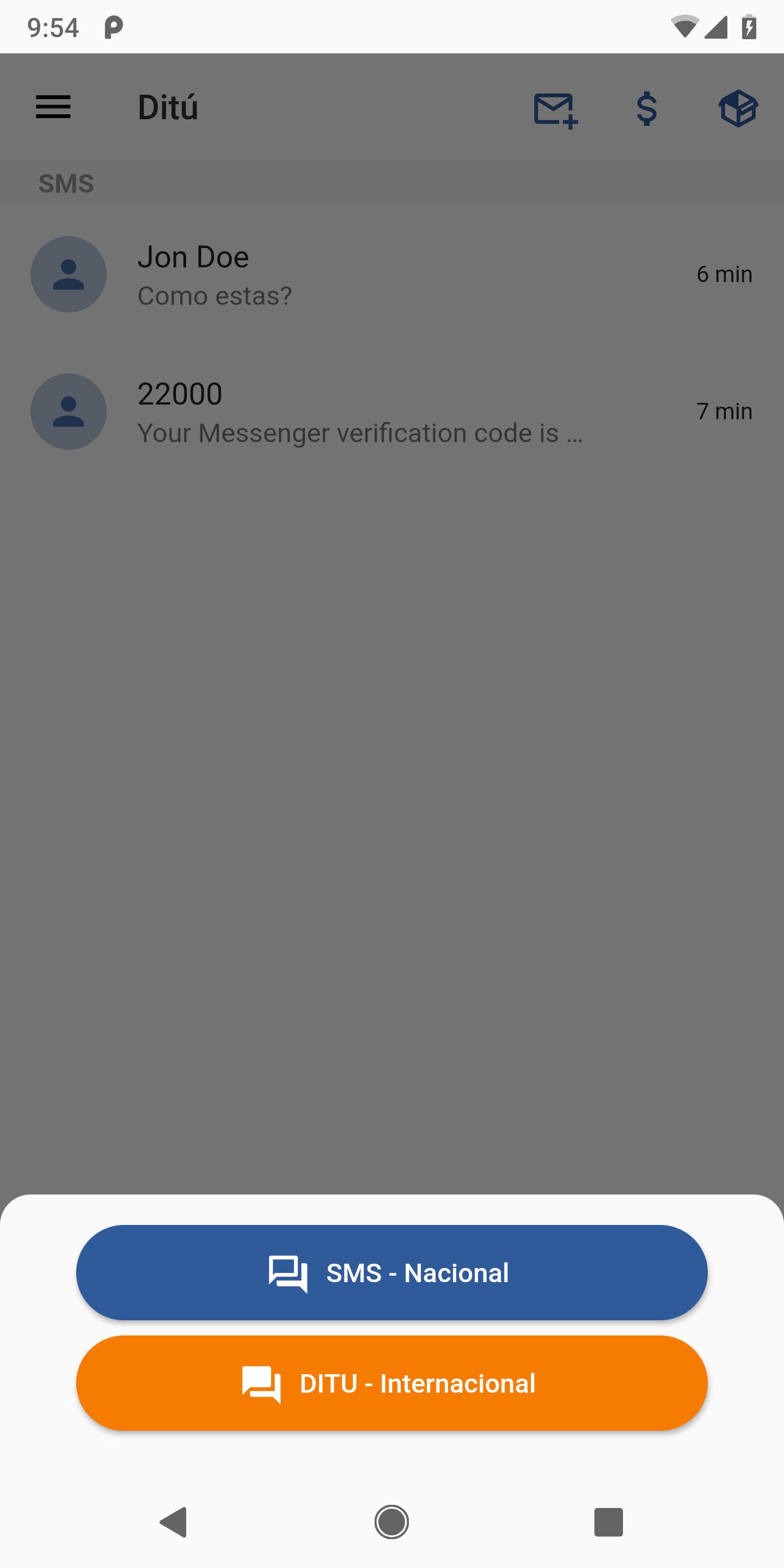 Ditu - SMS screenshot 2