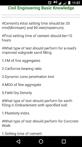 Civil Engineering - Basics, Site Notes, Interview screenshot 4