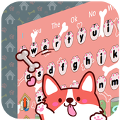 Pink bones puppy keyboard icon