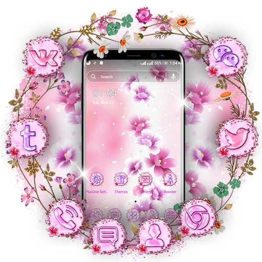 Pink Flower Launcher Theme icon