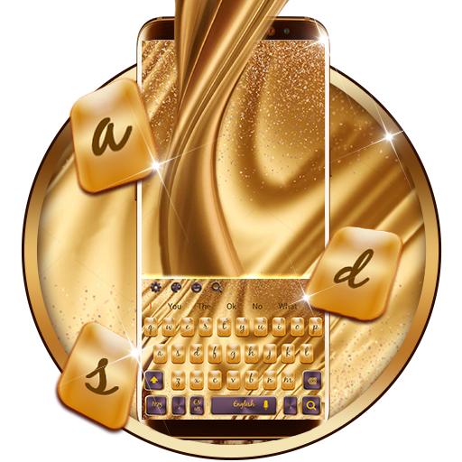 Golden Silk Keyboard Theme أيقونة