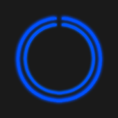 Blue C-Circle Neon Clock icon