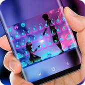 Neon Love Keyboard Lovers under Galaxy on 9Apps