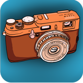 Funny cartoon camera icon