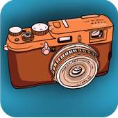 Funny cartoon camera