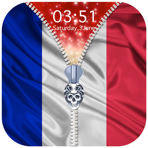 France Flag Zipper Lock Screen icon