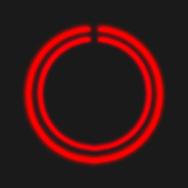 Red C-Circle Neon Clock icon