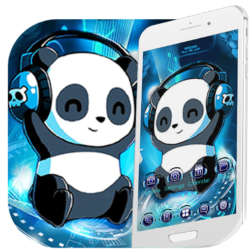 Music Tech Panda Launcher Theme Live HD Wallpapers icon