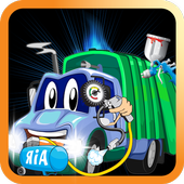 Garbage truck repair icon