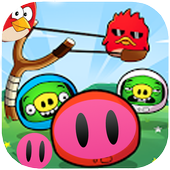 Angry chicken down icon