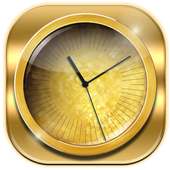 3D Neon Gold Clock Live on 9Apps