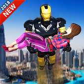 Grand Flying Iron Ninja Mafia Fight 2018