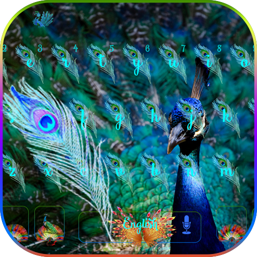 Blue peacock Keyboard Theme icon