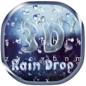 3D vallende Raindrop-toetsenbord icon