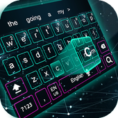 Keyboard Blue Hologram Neon Theme icon
