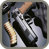 Short-barreled gun shots icon