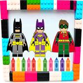 Coloring book for BAT-LEGO icon