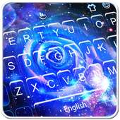 Neon Blue Galaxy Love Rose Keyboard Theme on 9Apps