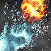 Fire and water live wallpaper icon