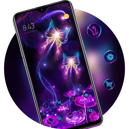 Flower theme | shining flying butterflies иконка