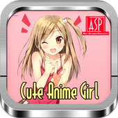 Cute Anime Girl Wallpaper icon