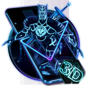 3D Black Neon Panther Hero Theme icon